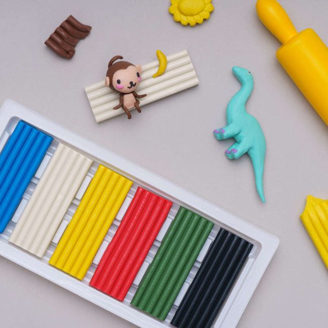 Пластилін прямокутний восковий 6 кольорів Школярик - фото 3