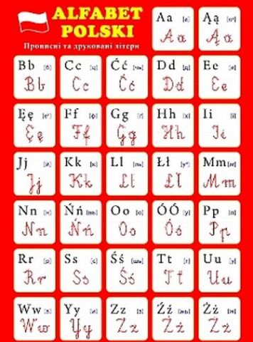 Польський алфавіт Прописні і друковані літери Плакат Підручники і посібники - фото 1