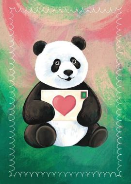 Листівка вітальна «Панда закохана»
