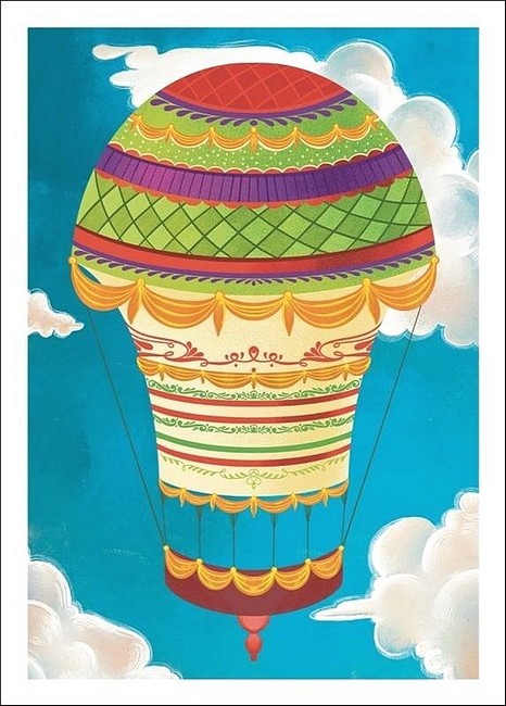 Листівка вітальна «Зелена повітряна куля» - фото 1