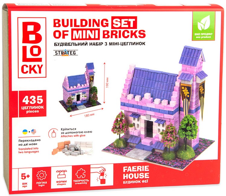 Будівельний набір для творчості з міні-цеглинок Будинок Феї BLOCKY Вид-во: Strateg - фото 1