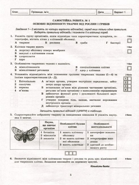 Тест-контроль Бiологiя 7 клас Нове видання Авт: Яковлева Є. Сало Т. Вид-во: Весна - фото 3