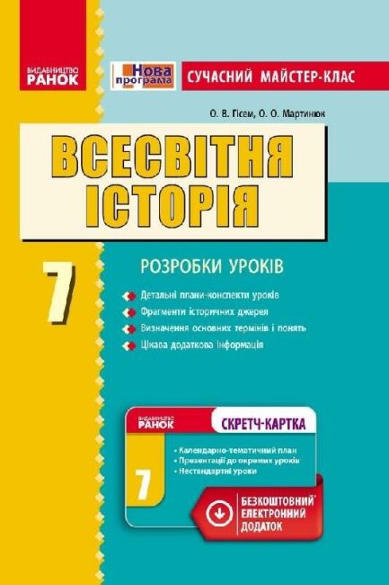 Сучасний майстер-клас Розробки уроків Всесвітня історія 7 клас Нова програма Авт: Гісем О. Вид-во: Ранок - фото 1