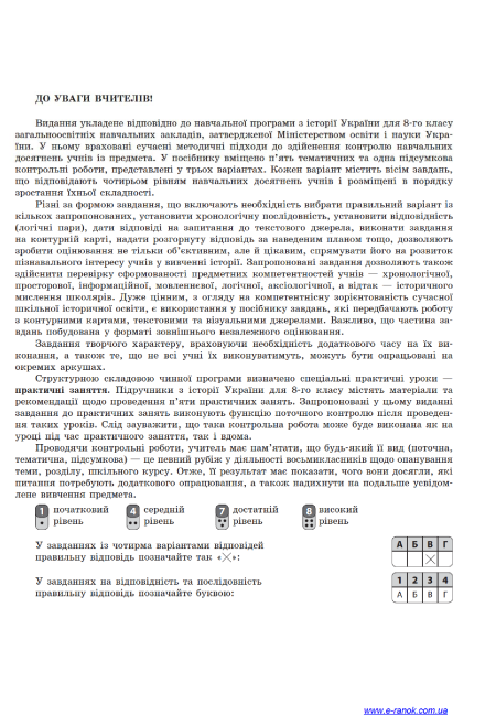 Зошит для контролю навчальних досягнень учнів Історія України 8 клас Нова програма Авт: Святокум Вид-во: Ранок - фото 3